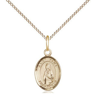 14kt Gold Saint Alice Medal Engraved Catholic Saint Jewelry