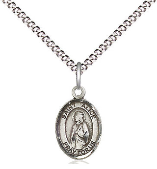Pewter Saint Alice Medal Religious and Catholic Jewelry Engraved Catholic Saint Jewelry
