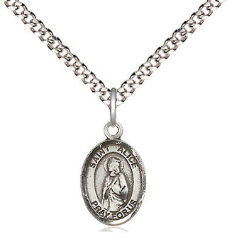 Pewter Saint Alice Medal Religious and Catholic Jewelry Engraved Catholic Saint Jewelry