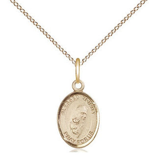 14kt Gold Blessed Trinity Medal Engraved Catholic Saint Jewelry
