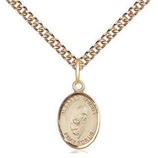14kt Gold Blessed Trinity Medal Engraved Catholic Saint Jewelry