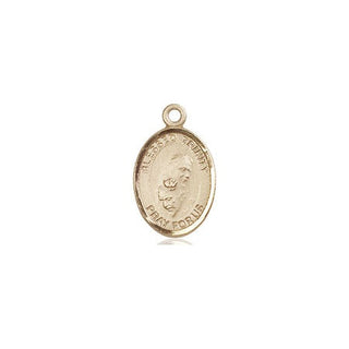 14kt Gold Blessed Trinity Medal Engraved Catholic Saint Jewelry