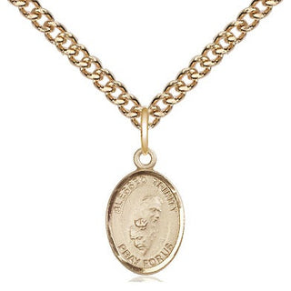 14kt Gold Blessed Trinity Medal Engraved Catholic Saint Jewelry