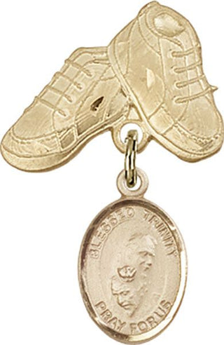 14kt Gold Filled Baby Boots Blessed Trinity Baby Badge - Engravable