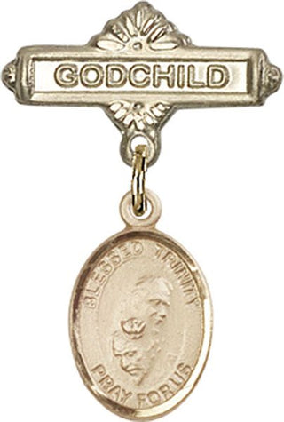 14kt Gold Godchild Blessed Trinity Baby Badge - Engravable