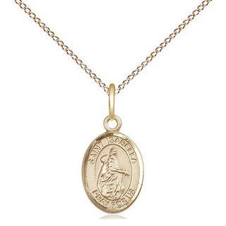 14kt Gold Saint Isabella of Portugal Medal Engraved Catholic Saint Jewelry