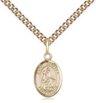 14kt Gold Saint Isabella of Portugal Medal Engraved Catholic Saint Jewelry