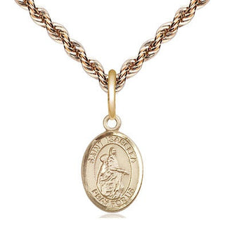 14kt Gold Saint Isabella of Portugal Medal Engraved Catholic Saint Jewelry