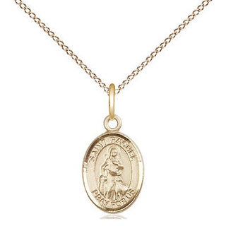 14kt Gold Saint Rachel Medal Engraved Catholic Saint Jewelry