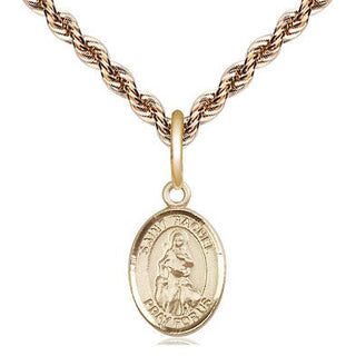 14kt Gold Saint Rachel Medal Engraved Catholic Saint Jewelry