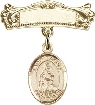 14kt Gold Filled Badge Pin St. Rachel Baby Badge - Engravable
