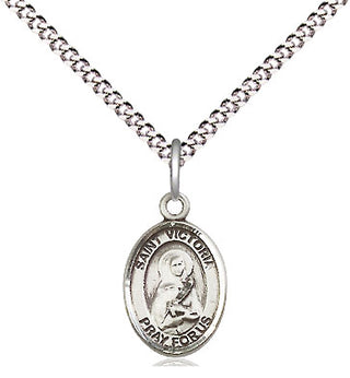 Pewter Saint Victoria Medal Religious and Catholic Jewelry Engraved Catholic Saint Jewelry