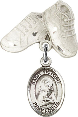 Sterling Silver Baby Boots St. Victoria Baby Badge - Engravable