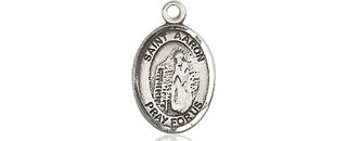 Pewter Saint Aaron Medal Engraved Catholic Saint Jewelry