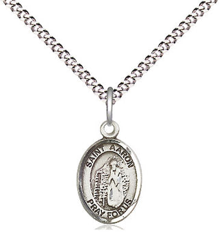 Pewter Saint Aaron Medal Religious and Catholic Jewelry Engraved Catholic Saint Jewelry