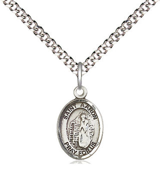 Pewter Saint Aaron Medal Religious and Catholic Jewelry Engraved Catholic Saint Jewelry