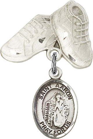 Sterling Silver Baby Boots St. Aaron Baby Badge - Engravable