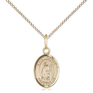 14kt Gold Saint Grace Medal Engraved Catholic Saint Jewelry