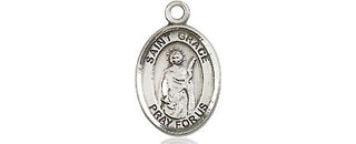 Pewter Saint Grace Medal Engraved Catholic Saint Jewelry