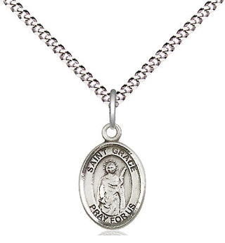 Pewter Saint Grace Medal Religious and Catholic Jewelry Engraved Catholic Saint Jewelry