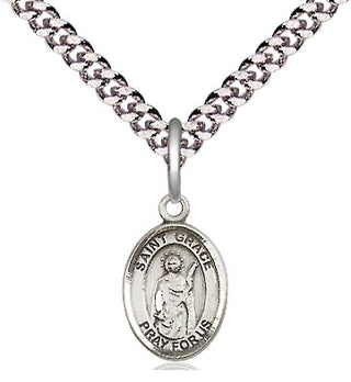 Pewter Saint Grace Medal Religious and Catholic Jewelry Engraved Catholic Saint Jewelry