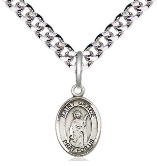 Pewter Saint Grace Medal Religious and Catholic Jewelry Engraved Catholic Saint Jewelry