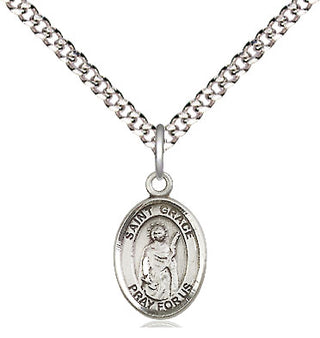 Pewter Saint Grace Medal Religious and Catholic Jewelry Engraved Catholic Saint Jewelry