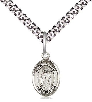 Pewter Saint Grace Medal Religious and Catholic Jewelry Engraved Catholic Saint Jewelry