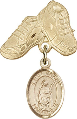 14kt Gold Filled Baby Boots St. Grace Baby Badge - Engravable