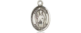 Pewter Saint Austin Medal Engraved Catholic Saint Jewelry