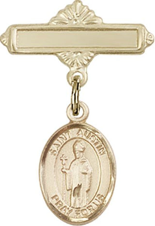 14kt Gold Filled Polished Badge Pin St. Austin Baby Badge - Engravable