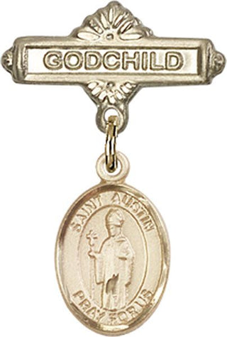 14kt Gold Filled Godchild St. Austin Baby Badge - Engravable