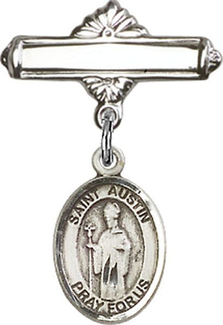 Sterling Silver Polished Badge Pin St. Austin Baby Badge - Engravable