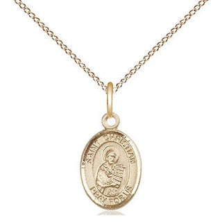 14kt Gold Saint Christian Demosthenes Medal Engraved Catholic Saint Jewelry