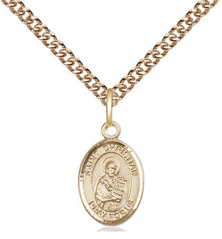 14kt Gold Saint Christian Demosthenes Medal Engraved Catholic Saint Jewelry