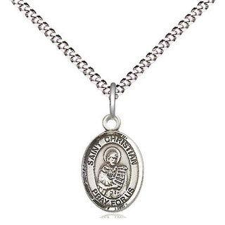Pewter Saint Christian Demosthenes Medal Religious and Catholic Jewelry Engraved Catholic Saint Jewelry