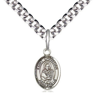 Pewter Saint Christian Demosthenes Medal Religious and Catholic Jewelry Engraved Catholic Saint Jewelry
