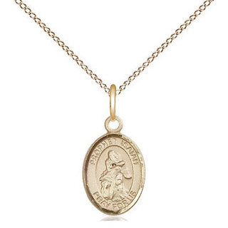 14kt Gold Saint Isaiah Medal Engraved Catholic Saint Jewelry