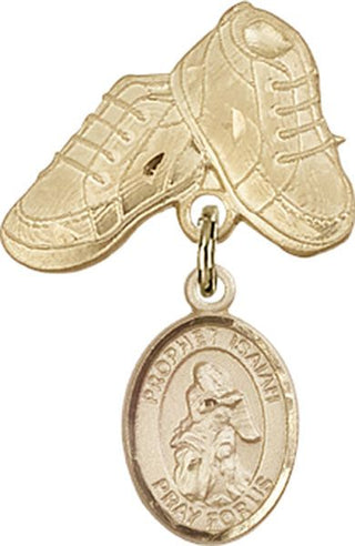 14kt Gold Filled Baby Boots St. Isaiah Baby Badge - Engravable