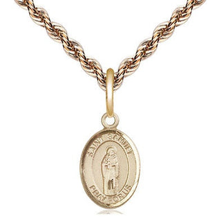 14kt Gold Saint Samuel Medal Engraved Catholic Saint Jewelry