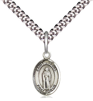 Pewter Saint Samuel Medal Religious and Catholic Jewelry Engraved Catholic Saint Jewelry
