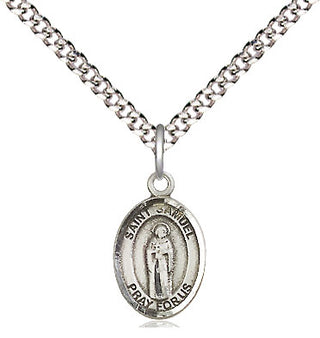 Pewter Saint Samuel Medal Religious and Catholic Jewelry Engraved Catholic Saint Jewelry