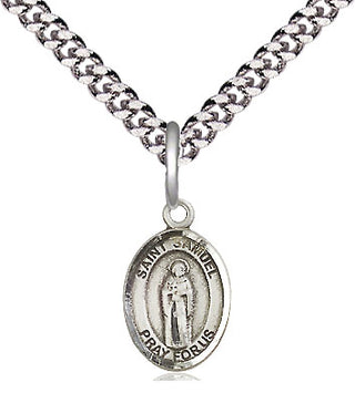 Pewter Saint Samuel Medal Religious and Catholic Jewelry Engraved Catholic Saint Jewelry