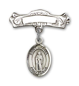 Sterling Silver Badge Pin St. Samuel Baby Badge - Engravable