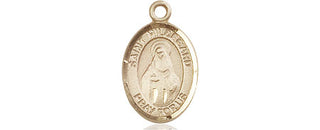 14kt Gold Saint Hildegard von Bingen Medal Engraved Catholic Saint Jewelry