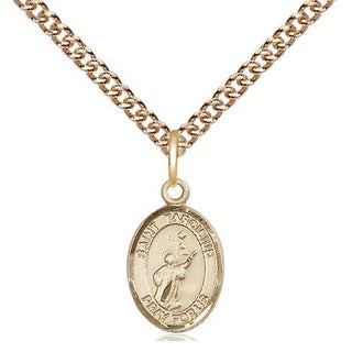 14kt Gold Saint Tarcisius Medal Engraved Catholic Saint Jewelry