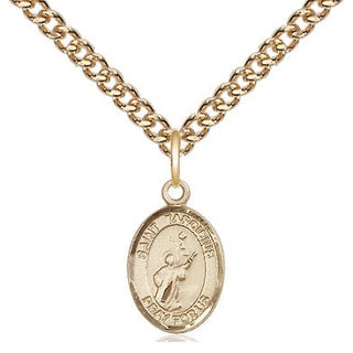 14kt Gold Saint Tarcisius Medal Engraved Catholic Saint Jewelry