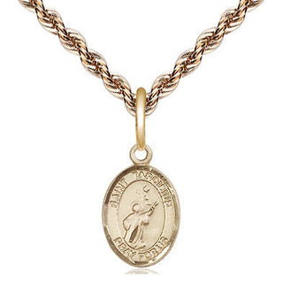 14kt Gold Saint Tarcisius Medal Engraved Catholic Saint Jewelry
