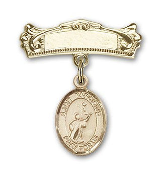 14kt Gold Filled Badge Pin St. Tarcisius Baby Badge - Engravable
