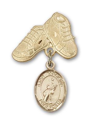 14kt Gold Filled Baby Boots St. Tarcisius Baby Badge - Engravable